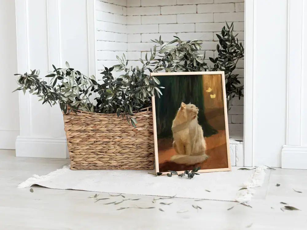 Kunstdruck Weisse Katze & Schmetterlinge, Bonnard