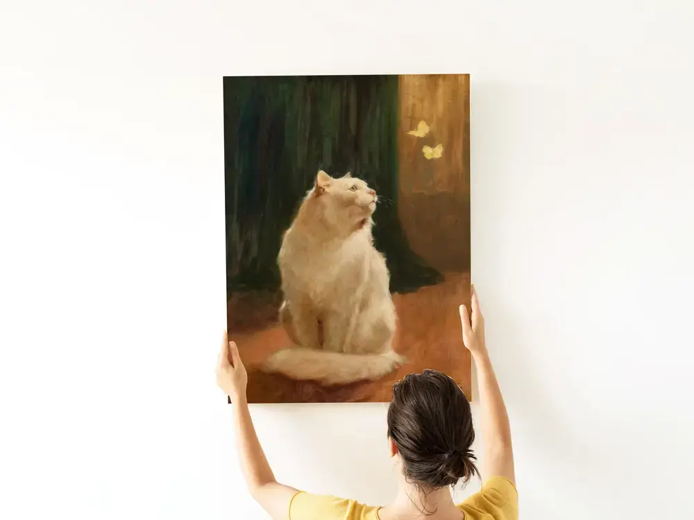 Kunstdruck Weisse Katze & Schmetterlinge, Bonnard