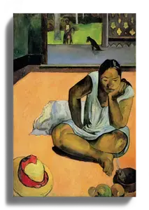 Shop Gauguin Art Print: Brooding Woman (1891) – add Tahitian color to your walls