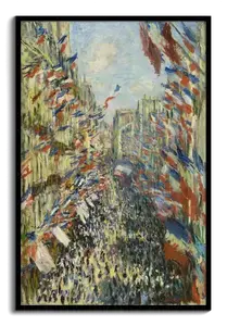 Monet Paris Street with Flags – Get your Impressionist Montorgueil Art Print