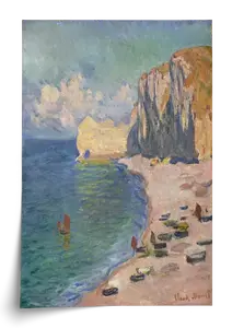The Beach and Falaise d'Amont — Monet Art Print