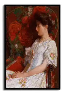 Victorian Portrait Art Print: Order your floral red chair wall decor now