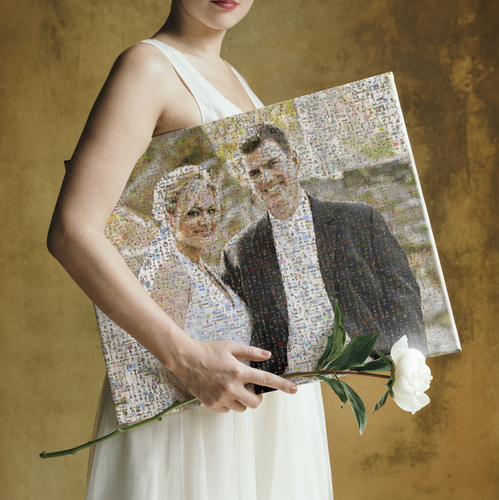 Custom Wedding Photo Mosaic Gift