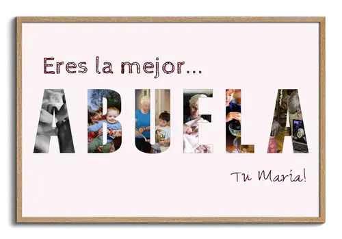 Fotocollage "ABUELA" con 13 fotos personalizables