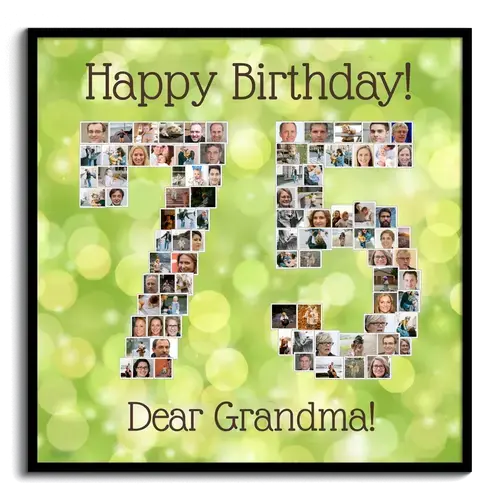 Personalized Photo Collage "75" Birthday Gift