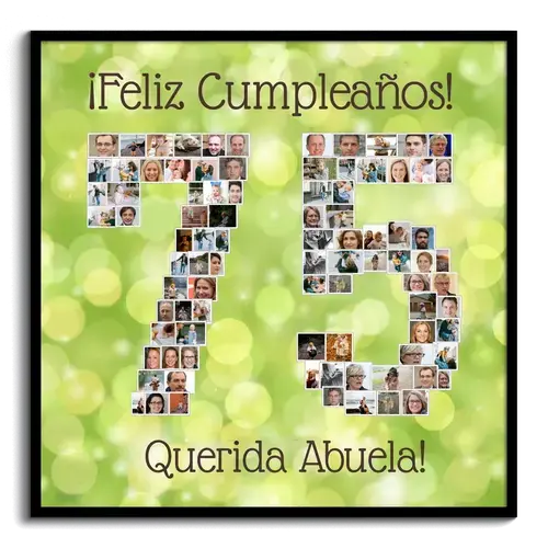 Collage personalizada 75 verde para cumpleaños de abuela