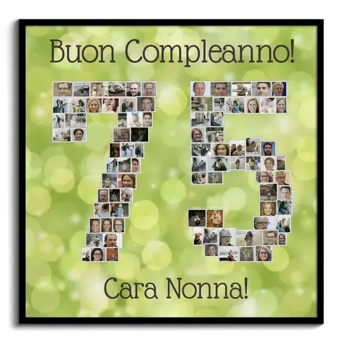 Collage Fotográfica Personalizzata "75" Compleanno Oma