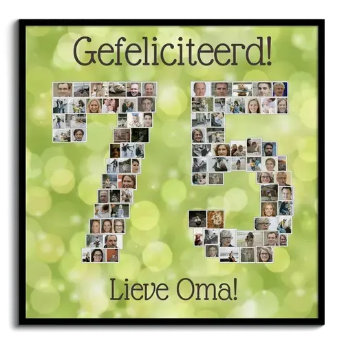 Fotocollage 75 Jaar met Groene Achtergrond