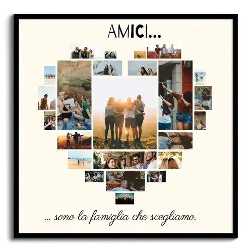 Collage Cuore Amicizia su Tela Personalizzabile