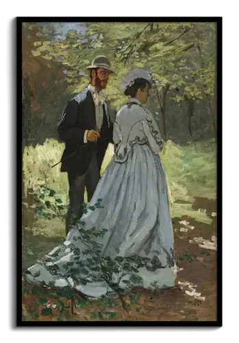 Impressionist Couple in Sunlit Garden - Art Print