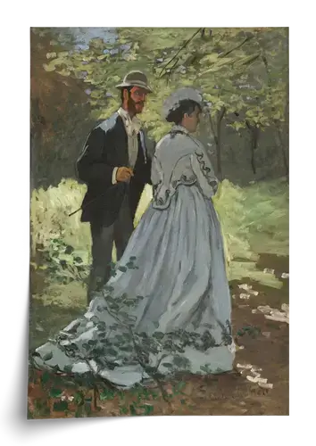 Impressionist Couple in Sunlit Garden - Art Print