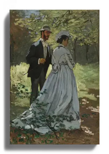 Impressionist Couple in Sunlit Garden - Art Print