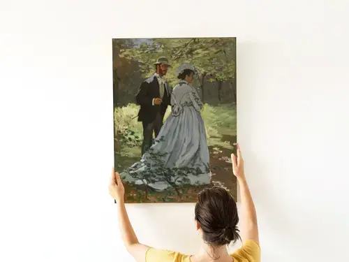 Impressionist Couple in Sunlit Garden - Art Print