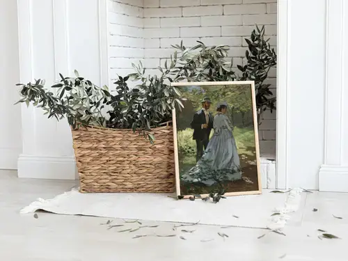 Impressionist Couple in Sunlit Garden - Art Print