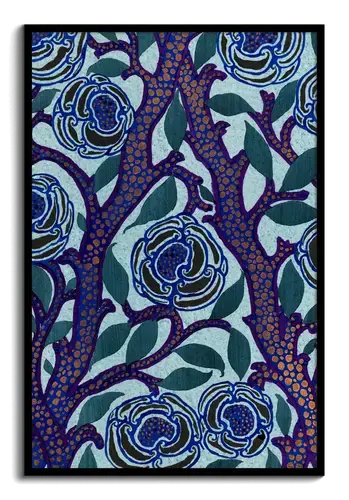 Émile-Allain Séguy Blue Floral Pattern Art Print