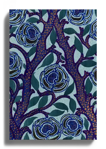 Émile-Allain Séguy Blue Floral Pattern Art Print