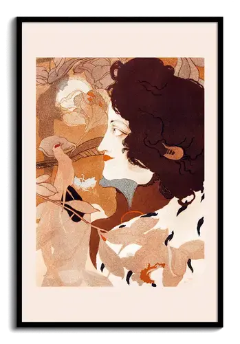 Georges de Feure Lady with Bird, Art Print