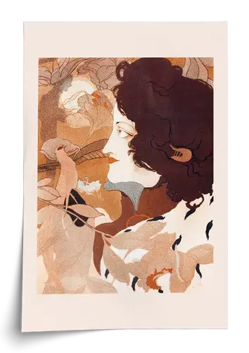 Georges de Feure Lady with Bird, Art Print