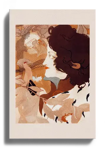 Georges de Feure Lady with Bird, Art Print