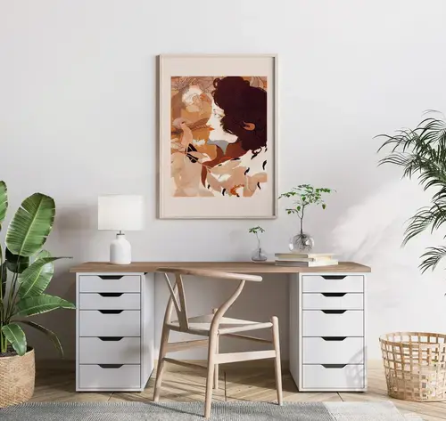 Georges de Feure Lady with Bird, Art Print