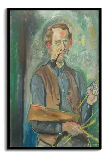 Painter with Pipe and Brushes – Art Print