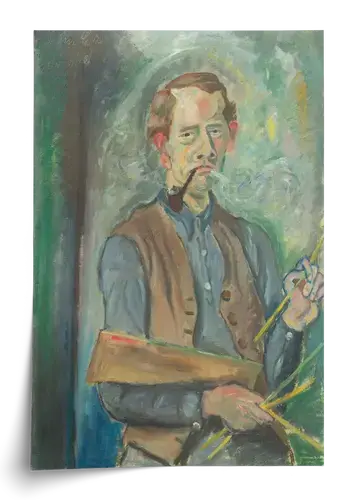 Painter with Pipe and Brushes – Art Print