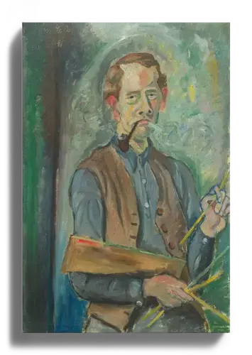 Painter with Pipe and Brushes – Art Print