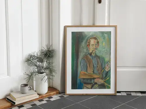 Painter with Pipe and Brushes – Art Print