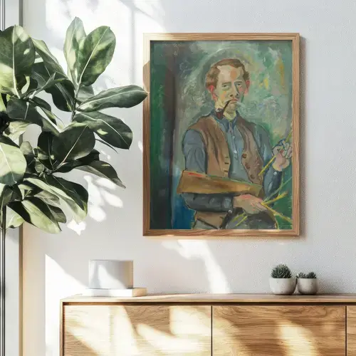 Painter with Pipe and Brushes – Art Print