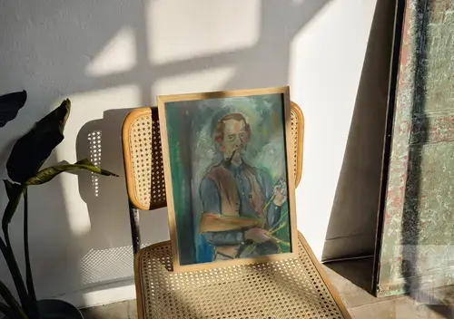 Painter with Pipe and Brushes – Art Print