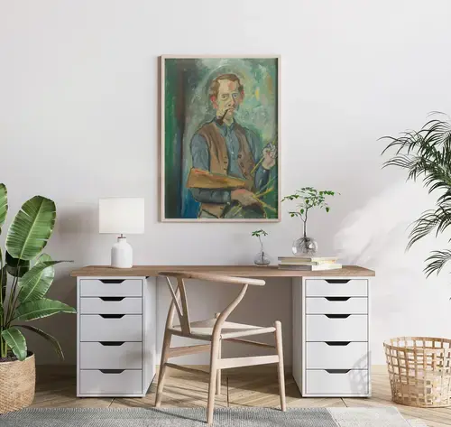 Painter with Pipe and Brushes – Art Print