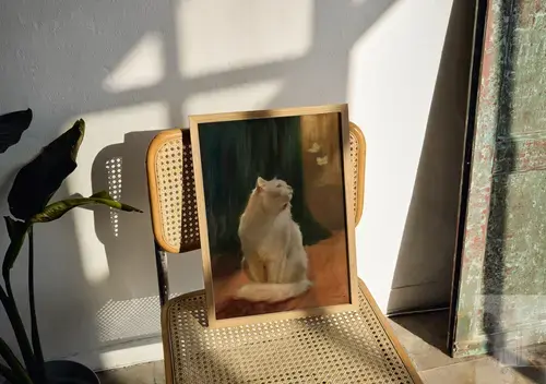 White Cat & Butterflies Art Print, Pierre Bonnard