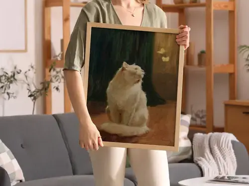 White Cat & Butterflies Art Print, Pierre Bonnard