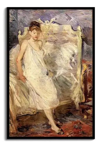 Woman in White on Bed — Berthe Morisot Art Print