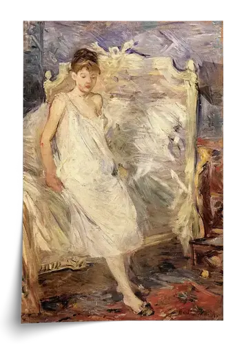 Woman in White on Bed — Berthe Morisot Art Print
