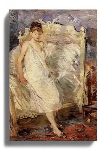 Woman in White on Bed — Berthe Morisot Art Print