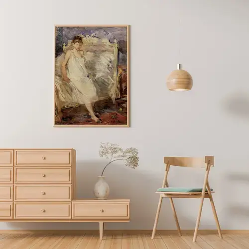 Woman in White on Bed — Berthe Morisot Art Print