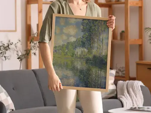 Claude Monet: Poplars by the River Art Print