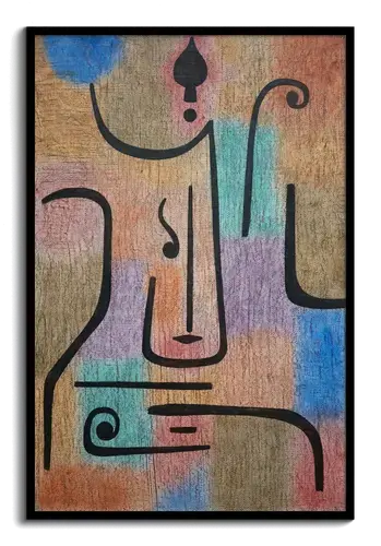 Paul Klee Abstract Face on Color Blocks Art Print