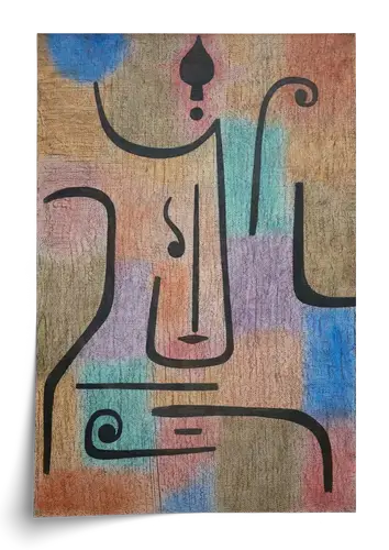 Paul Klee Abstract Face on Color Blocks Art Print