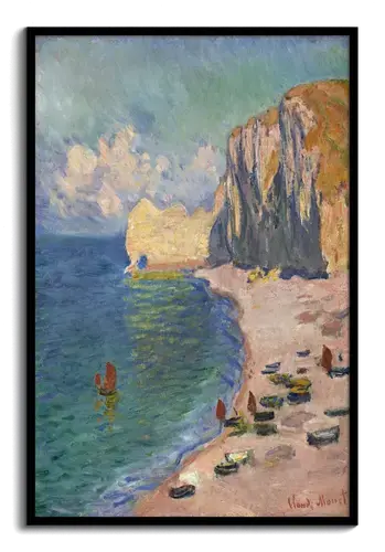 The Beach and Falaise d'Amont — Monet Art Print
