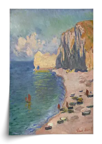 The Beach and Falaise d'Amont — Monet Art Print