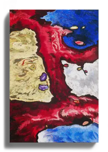 Abstract Red and Blue Textured Art Print