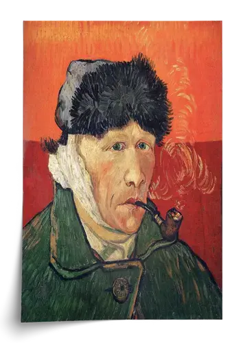 Self-Portrait with Bandaged Ear and Pipe Art Print