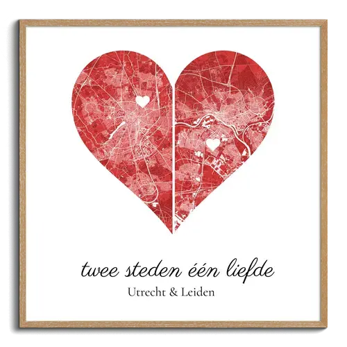 Twee Steden Eén Liefde: Hartvormige Kaarten