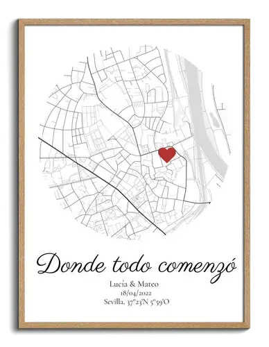 Mapa personalizado "Nuestro Comienzo" en formato circular