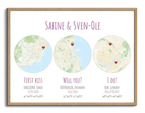 Circular Maps: Relationship Milestones Art Print