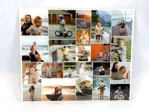 Photo collage on acrylic glass: Front view